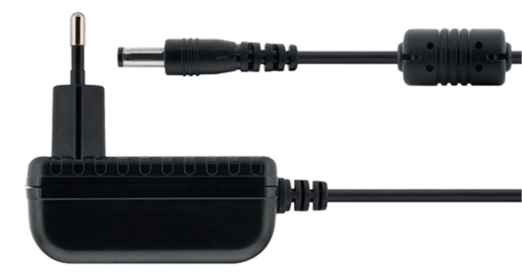 DELTACO Power adapter, 100-240V AC 50-60Hz to 12V DC, 1A, 1.5m - Black