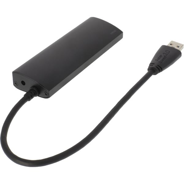 DELTACO USB 3.0 hub, 4xType A female, aluminum, 0.3m, black