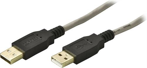 DELTACO USB A 2.0 cable, Gold-plated connectors 2m