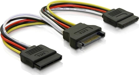 DELTACO Y power adapter for 15-pin SATA power, 10 cm