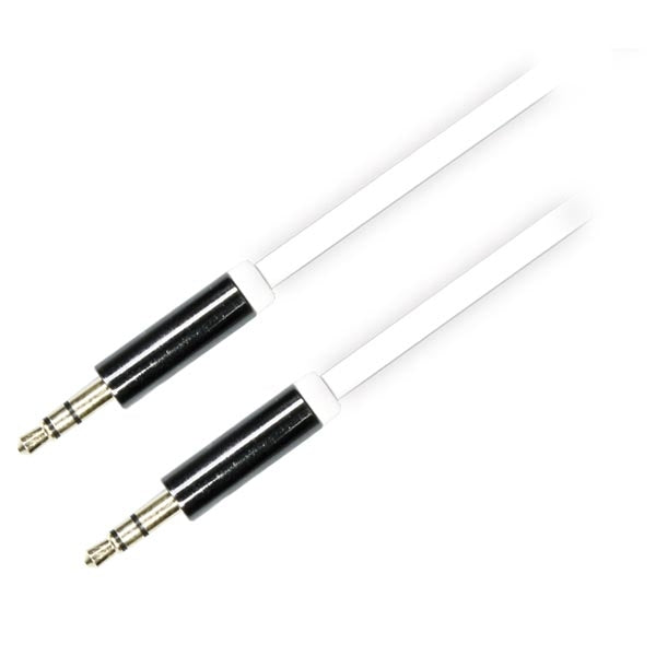 DELTACO audio cable, 3.5mm male to 3.5mm male, 1m, white