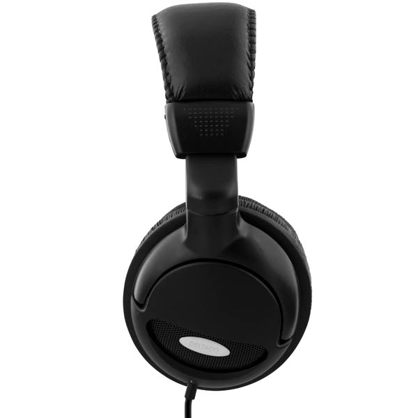 DELTACO headphones with volume control, 2.2m cable, black