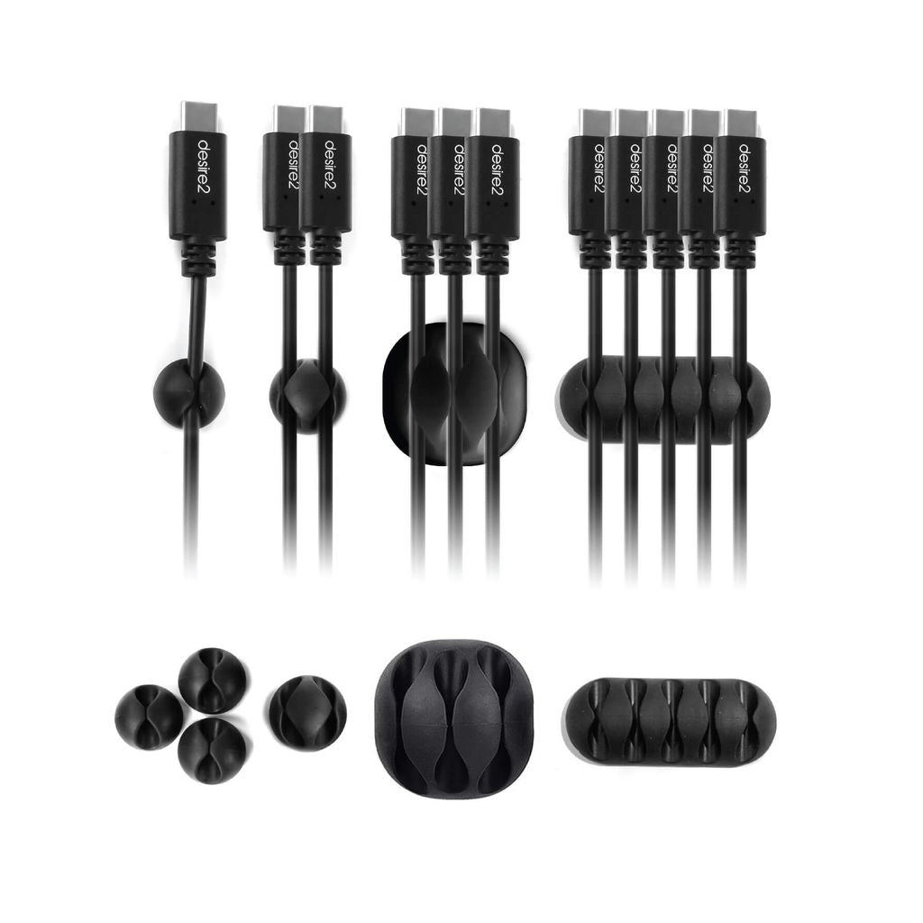 DESIRE2 Tidy Cable Clips 10-pack - Black