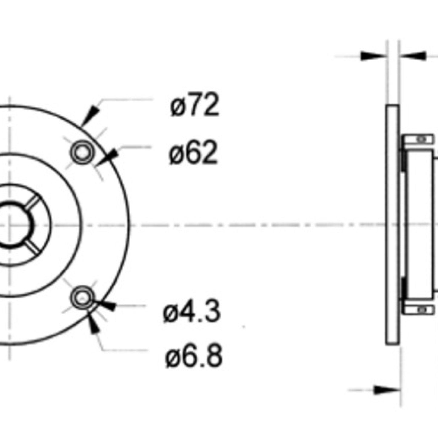 DTW 72 - 8 Ohm - 14mm (0.6") polycarbonate dome driver