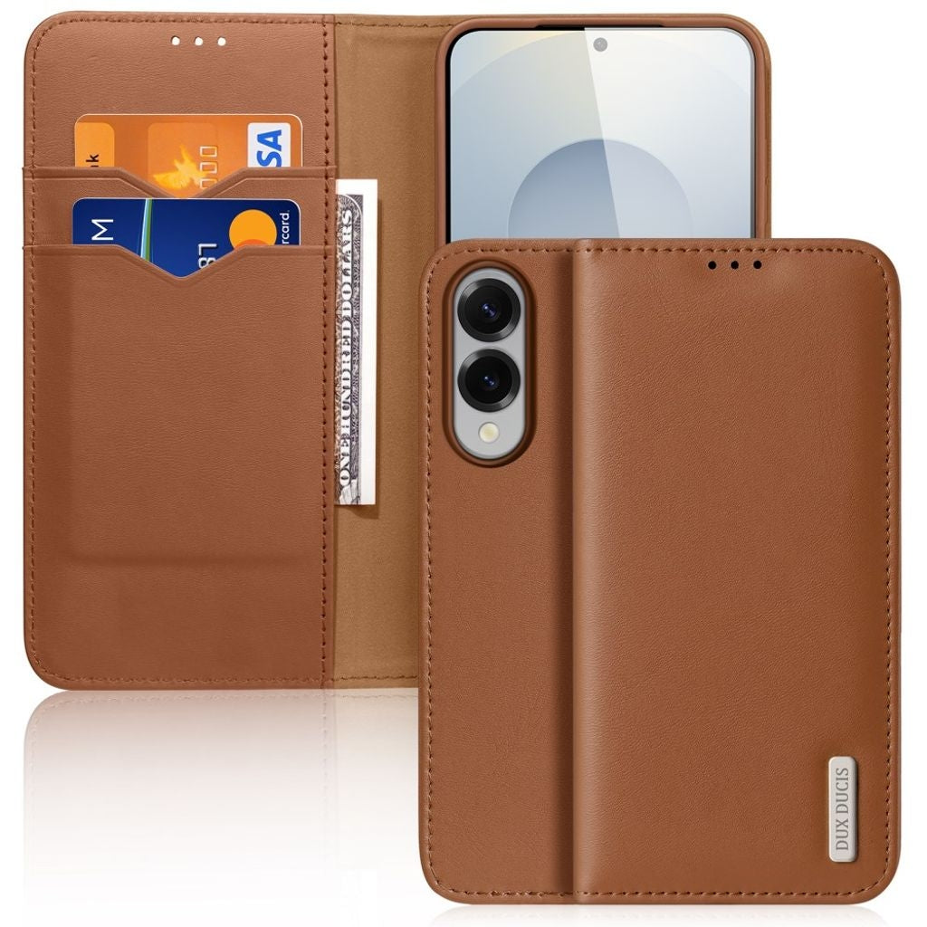 DUX DUCIS Samsung Galaxy S25 Edge Cover with Wallet - Brown