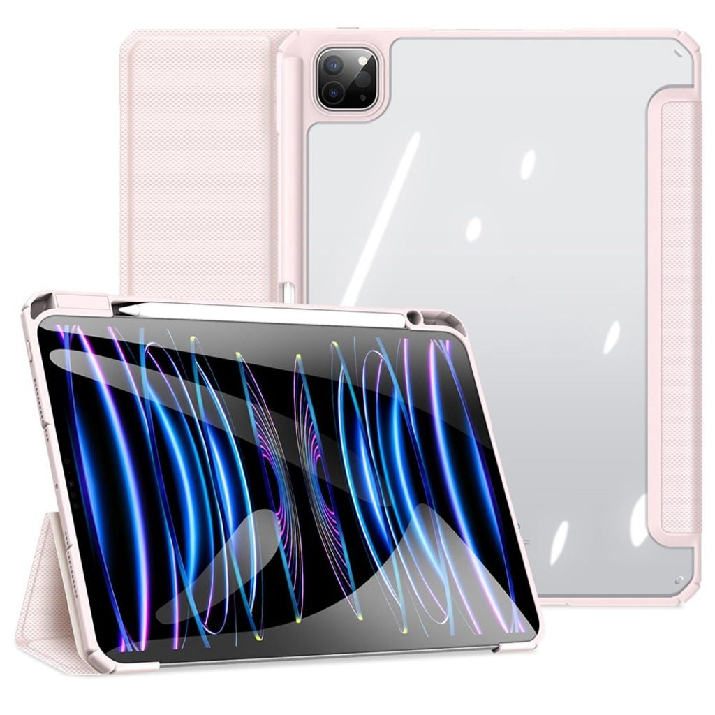 DUX DUCIS TOBY Series iPad Pro 11" 2024 Tri-fold Case with Pen Holder - Pink