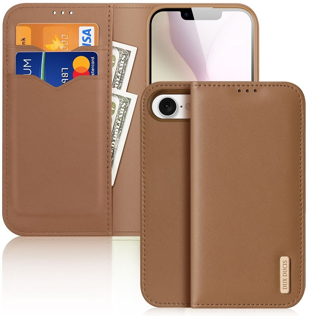 DUX DUCIS iPhone 16e Cover with RFID Blocking - Brown