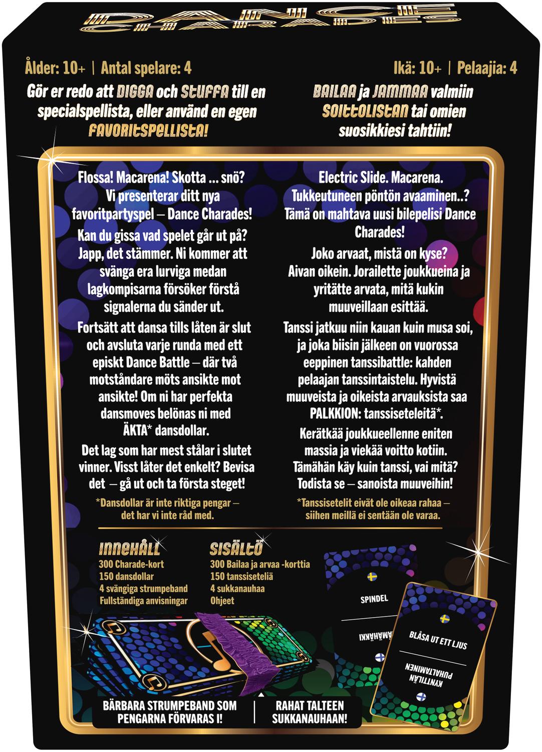 Dance Charades Game, Finnish & Swedish, 4+ Players