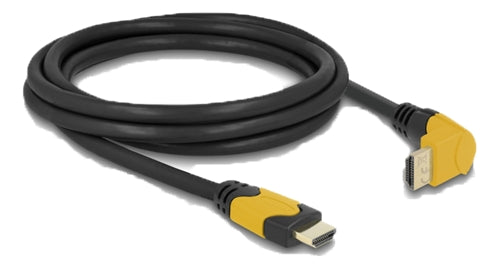 DeLOCK High Speed HDMI Cable, straight - angled, 8K, 2m - Yellow/Black