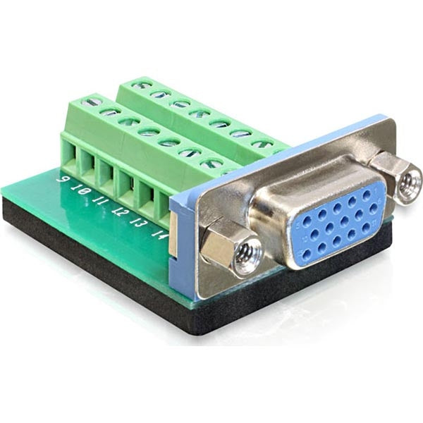 DeLOCK VGA Terminal Block Adapter, HD15 Female