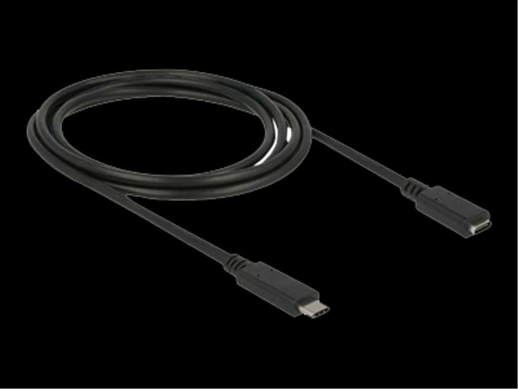 DeLock USB-C Extension cable, male - female, 3A, 2m - Black