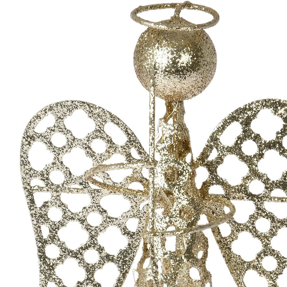 Decorative Angel 31 cm - LED light and Gold glitter
