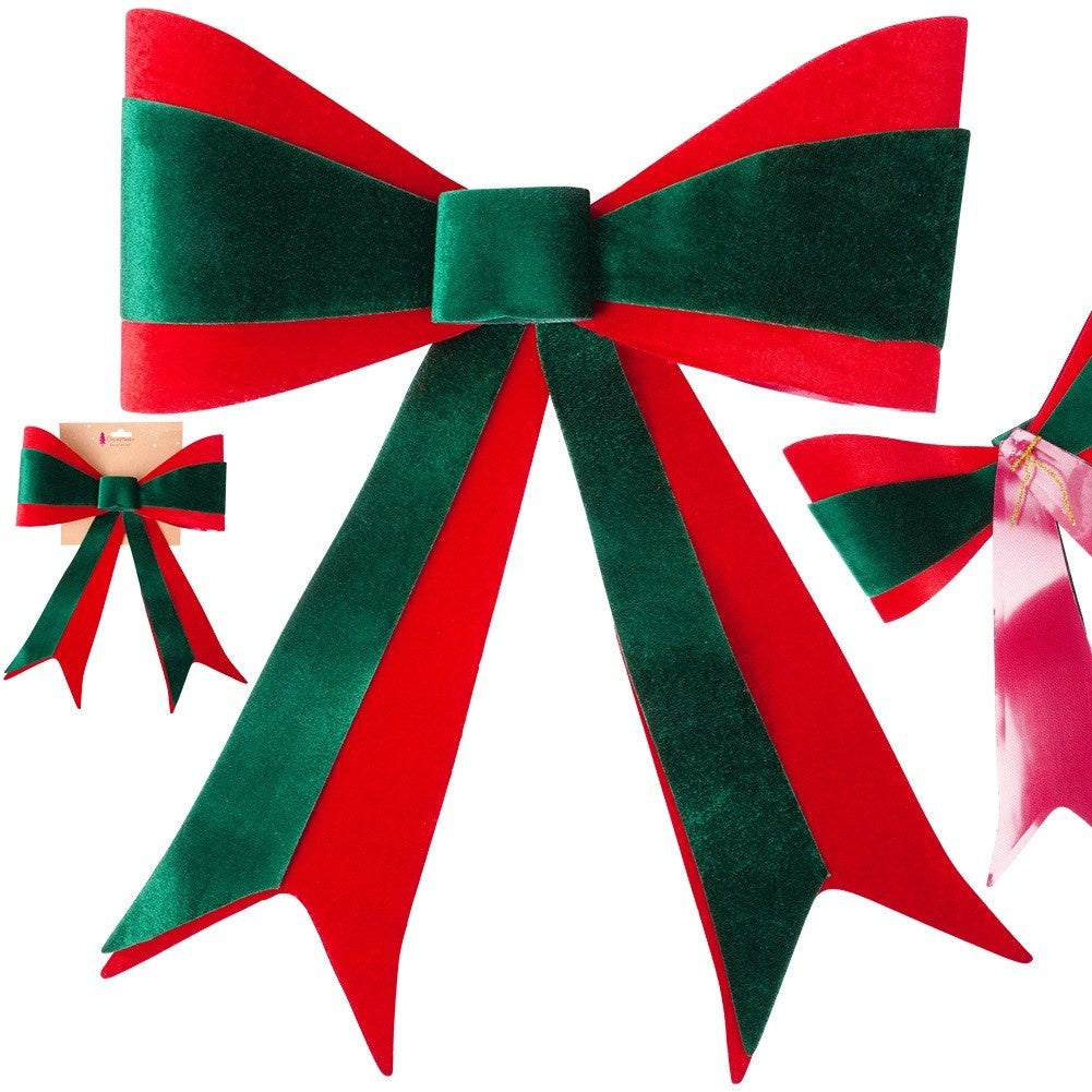 Decorative Christmas velvet bow 33x46 cm