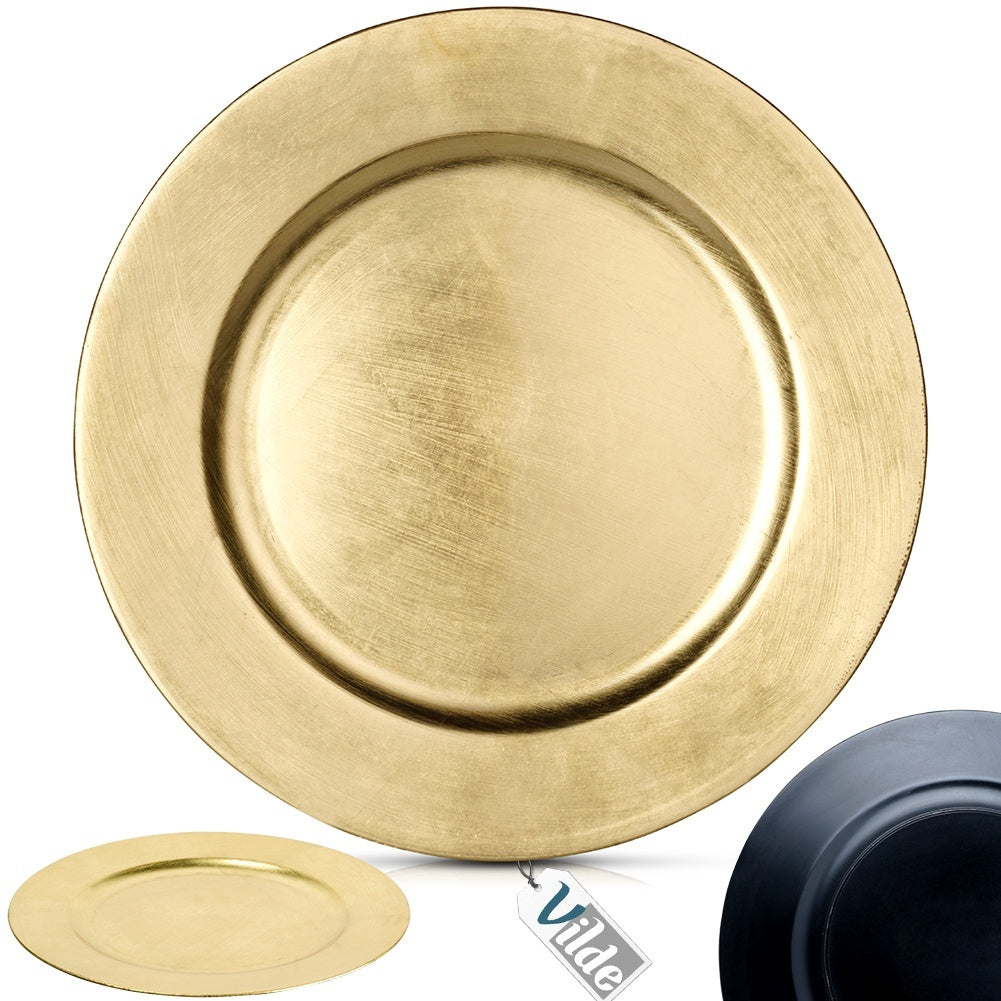 Decorative golden placemat, 33 cm, high gloss