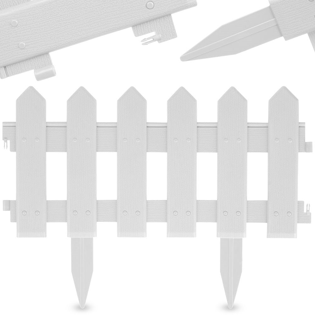 Decorative white garden border made of high-quality material