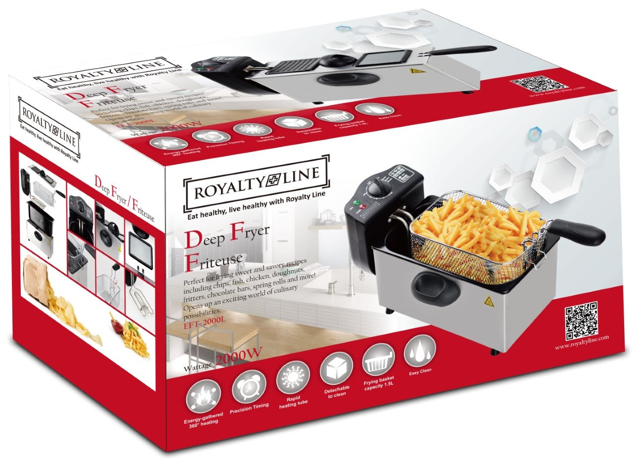 Deep Fryer 3L, Removable Lid, Adjustable Thermostat