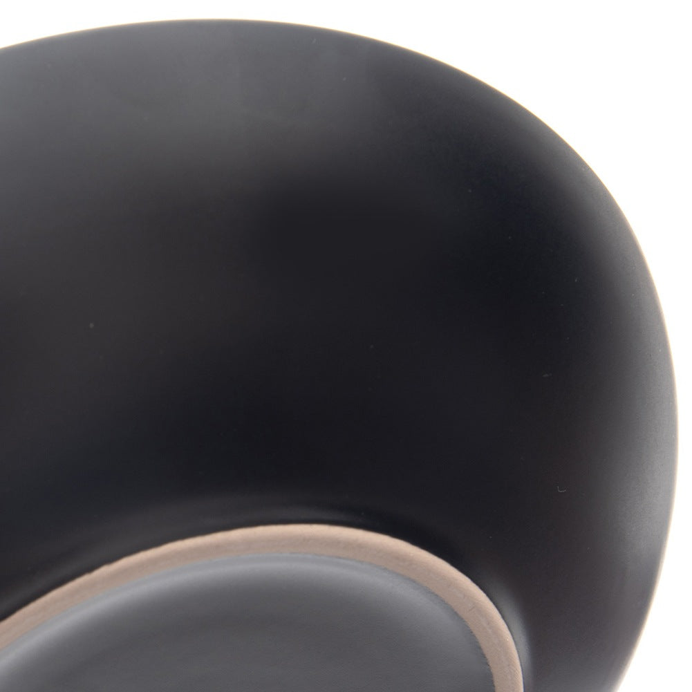 Deep ceramic dinner plate black 20.5 cm, 800 ml