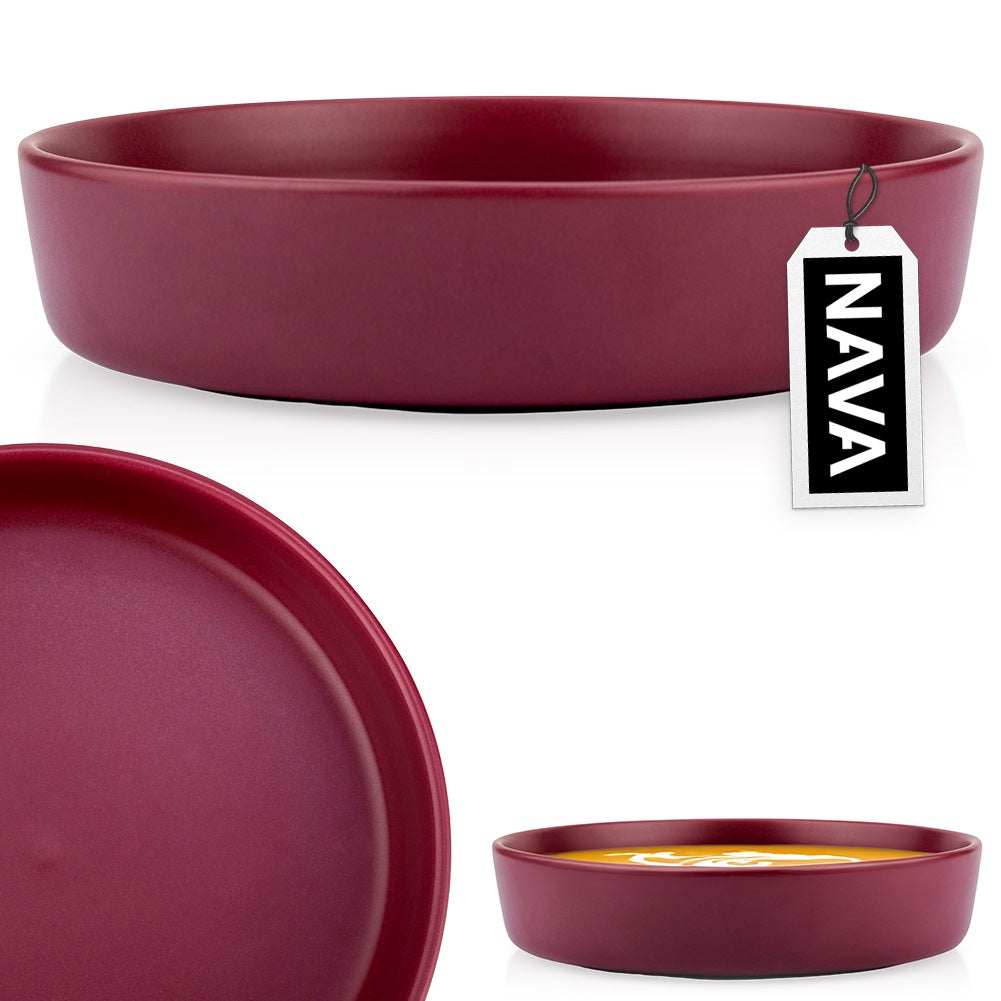 Deep ceramic dinner plate, burgundy, SOHO, 21.5 cm, 1 l