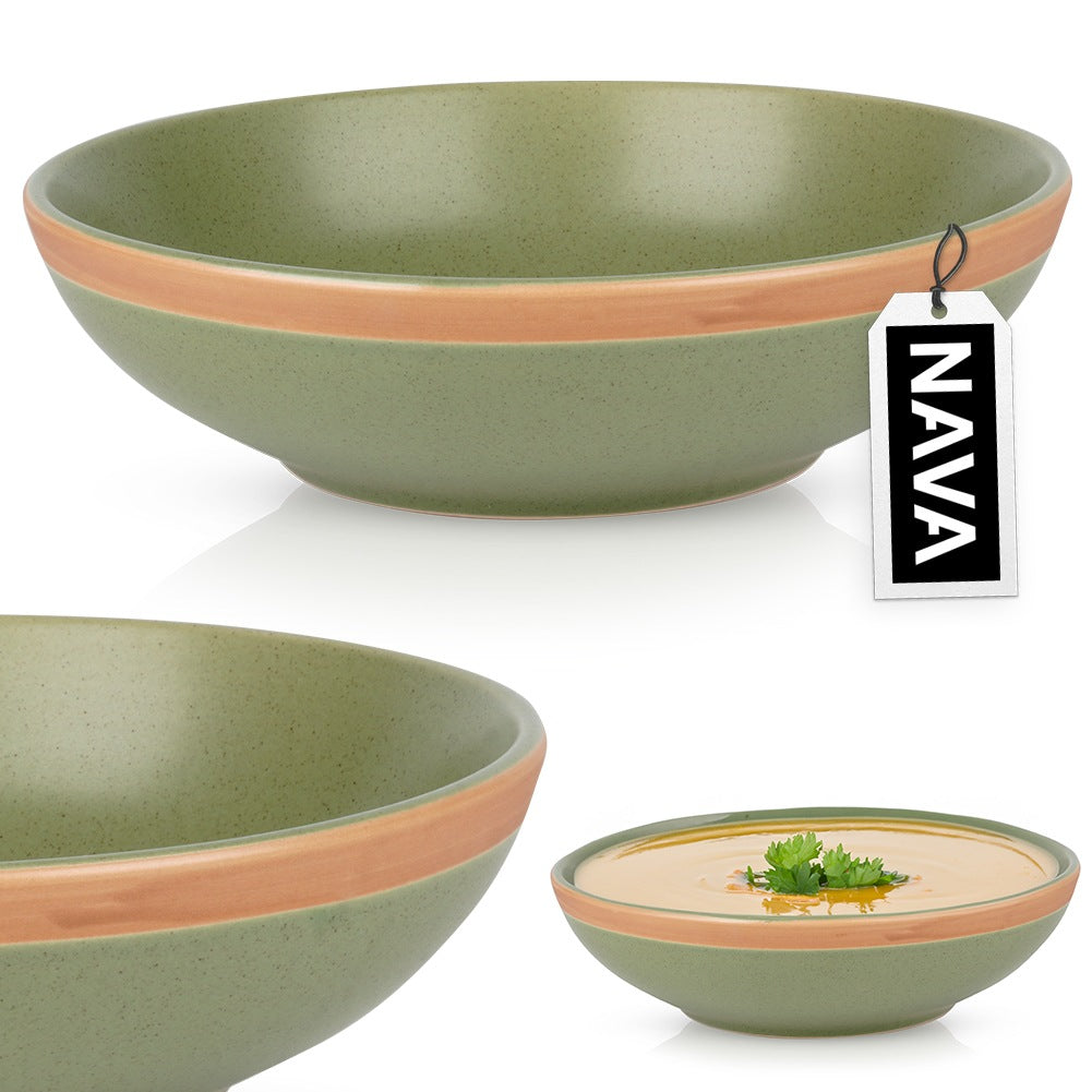 Deep ceramic dinner plate green ARTHENA GREEN 20 cm, 900 ml