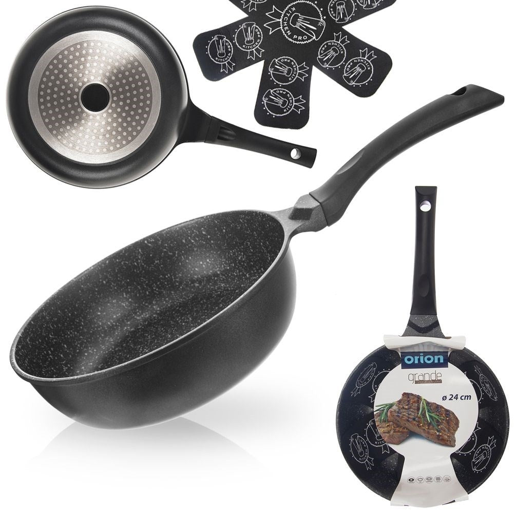 Deep frying pan with Pfluon Granit for all stoves