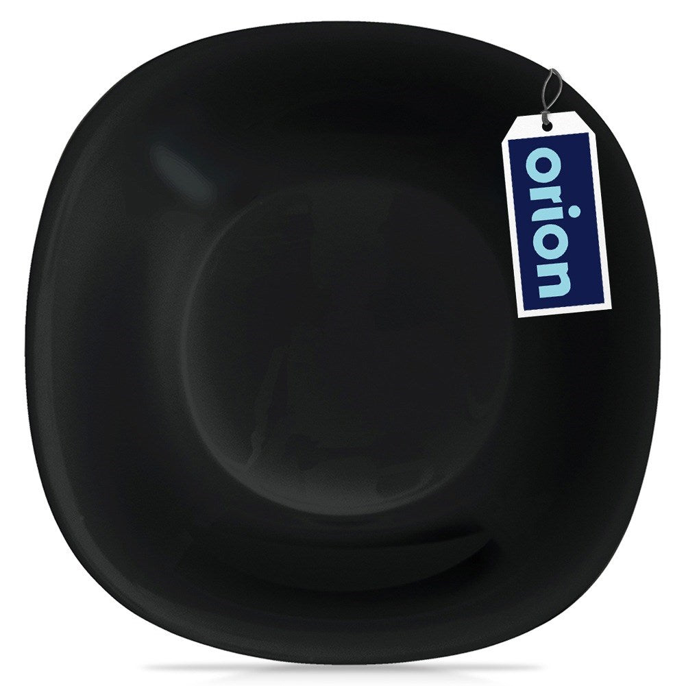 Deep glass dinner plate black LUNA 21.5 cm, 650 ml