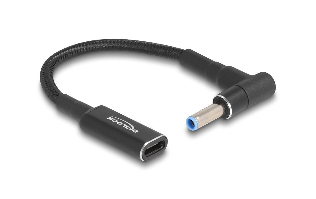 Delock Adapter Cable for Laptop Charging USB-C Female to HP 4.5 x 3mm, 15 cm