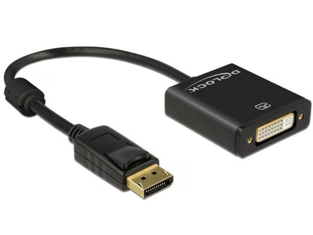 Delock Adapter DisplayPort male to DVI female 4K, Active, 20cm - Black