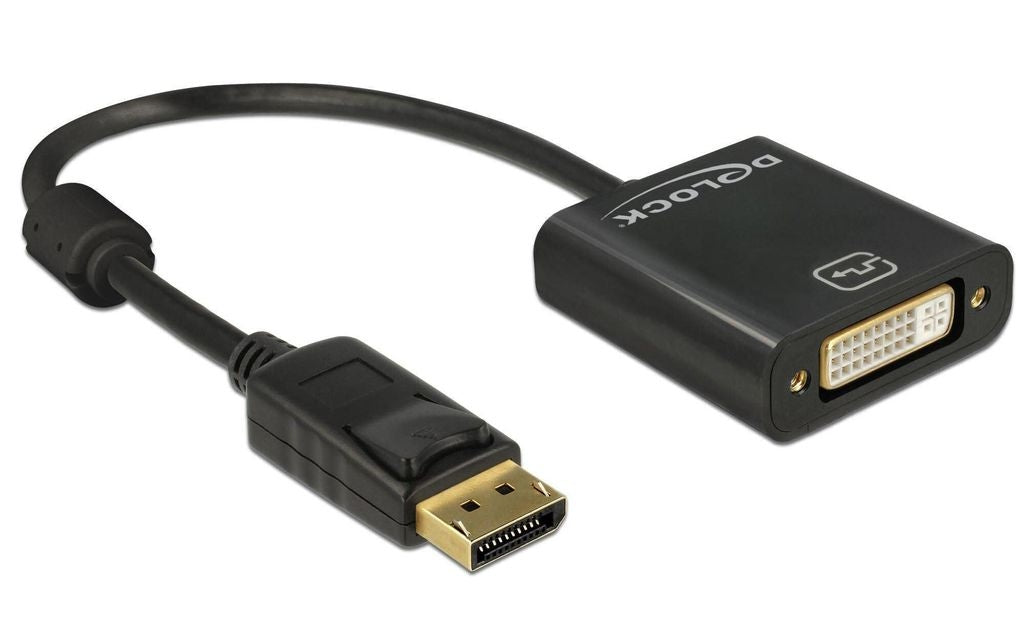 Delock Adapter DisplayPort male to DVI female 4K, Passive, 20cm - Black