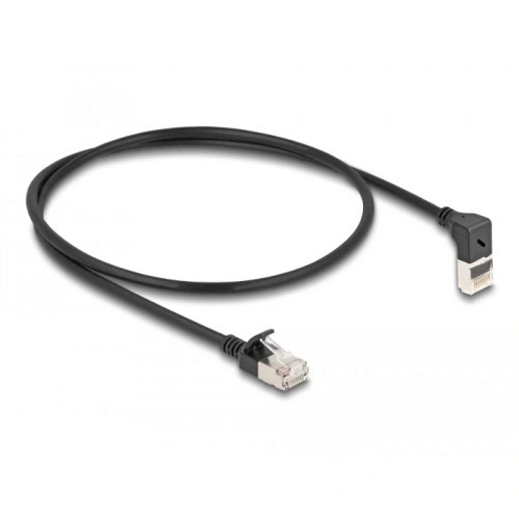 Delock Cat 6A S/FTP Slim RJ45 Cable 90° Upward Angled, 0.5m
