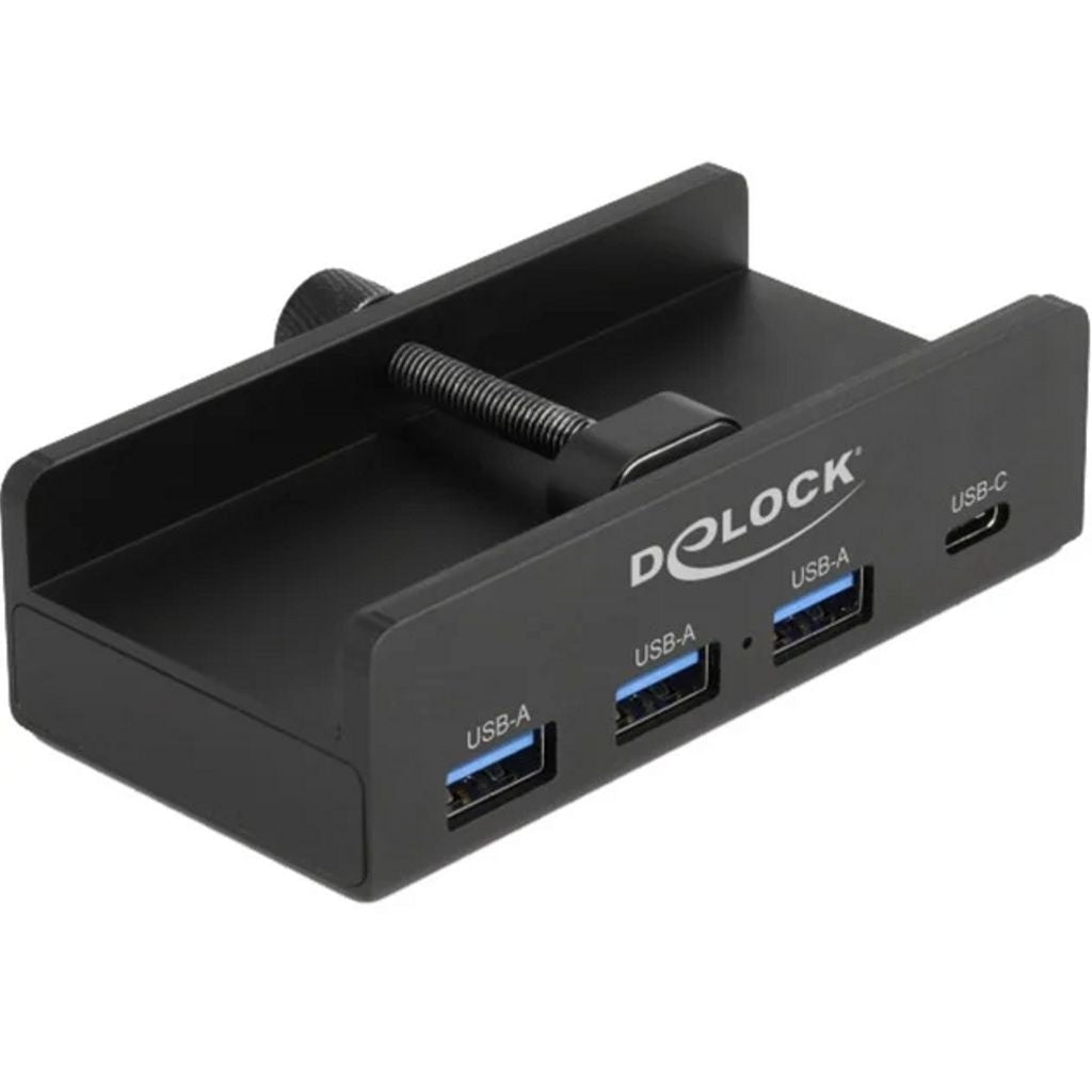 Delock External USB-A Hub with 3 USB-A/1 USB-C Ports and Locking Screw 5 Gbps