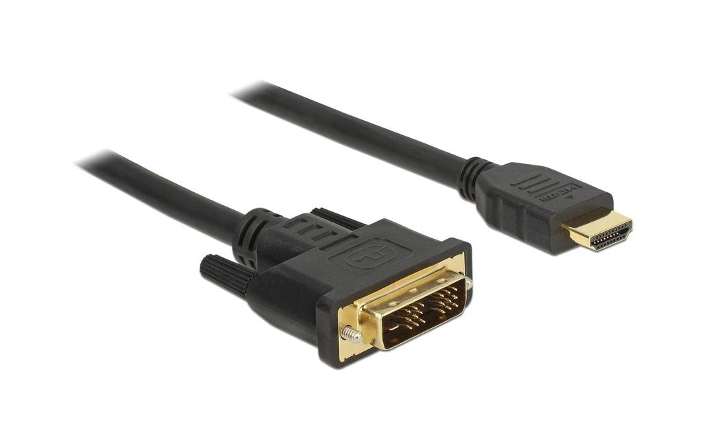 Delock HDMI to DVI 18+1 Cable Bidirectional, 1m