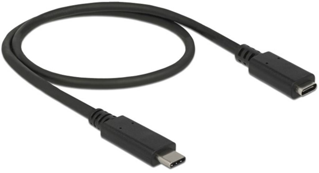 Delock USB-C Extension Cable male to female, 10 Gbps, 60W PD, 4K, 0.5m