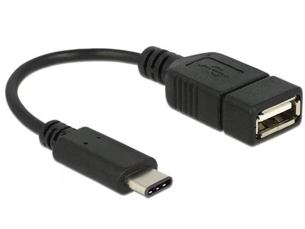Delock USB-C male to USB-A female Adapter, 15cm - Black