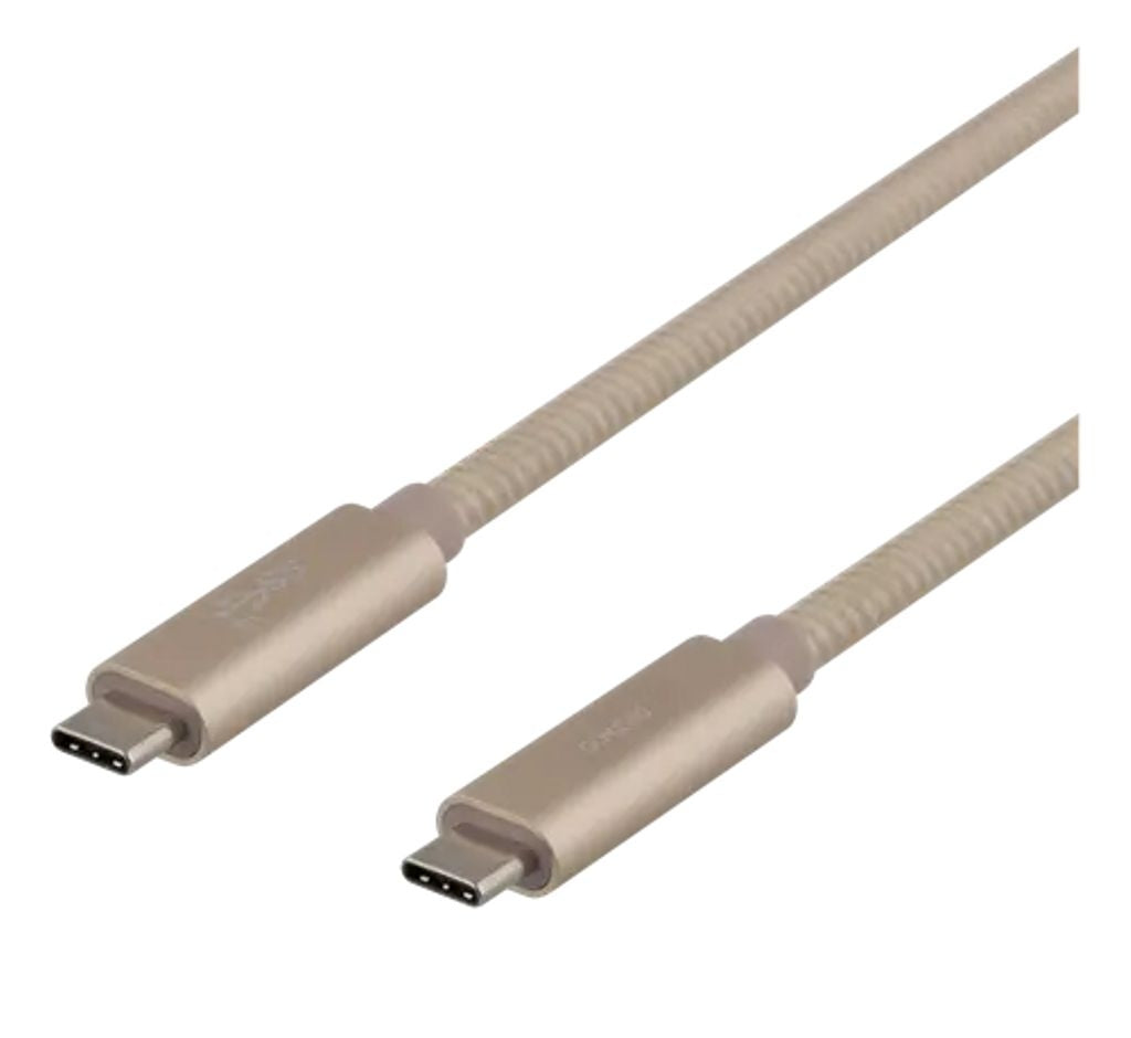 Deltaco Cable USB-C 3.1 to USB-C 3.1, 100W, 0.5m - Gold