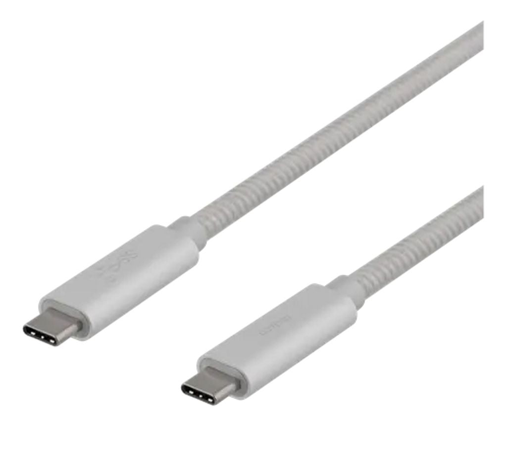 Deltaco Cable USB-C 3.1 to USB-C 3.1, 100W, 0.5m - Silver