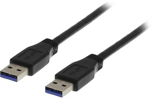 Deltaco USB 3.0 Cable, Type A male to Type A male, 1m - Black