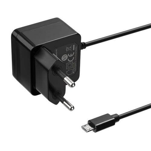 Deltaco Wall Charger with Micro-USB Cable, 1m, 2.4A, 12W - Black