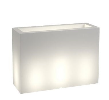 Designer pot LUNGO GRANDE white with lighting