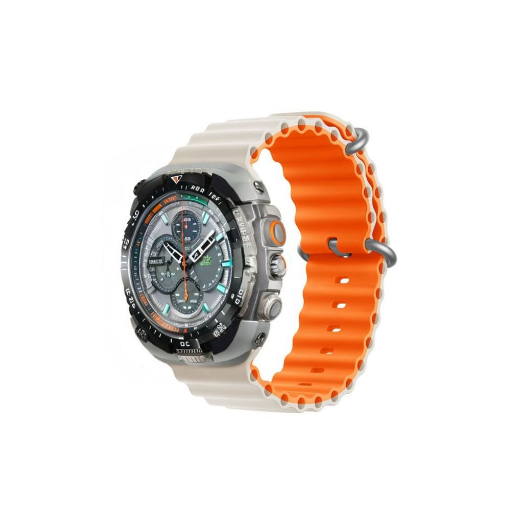 Devia Apple Watch 42/44/46/49mm Deluxe Sport6 Watch Strap - White/Orange