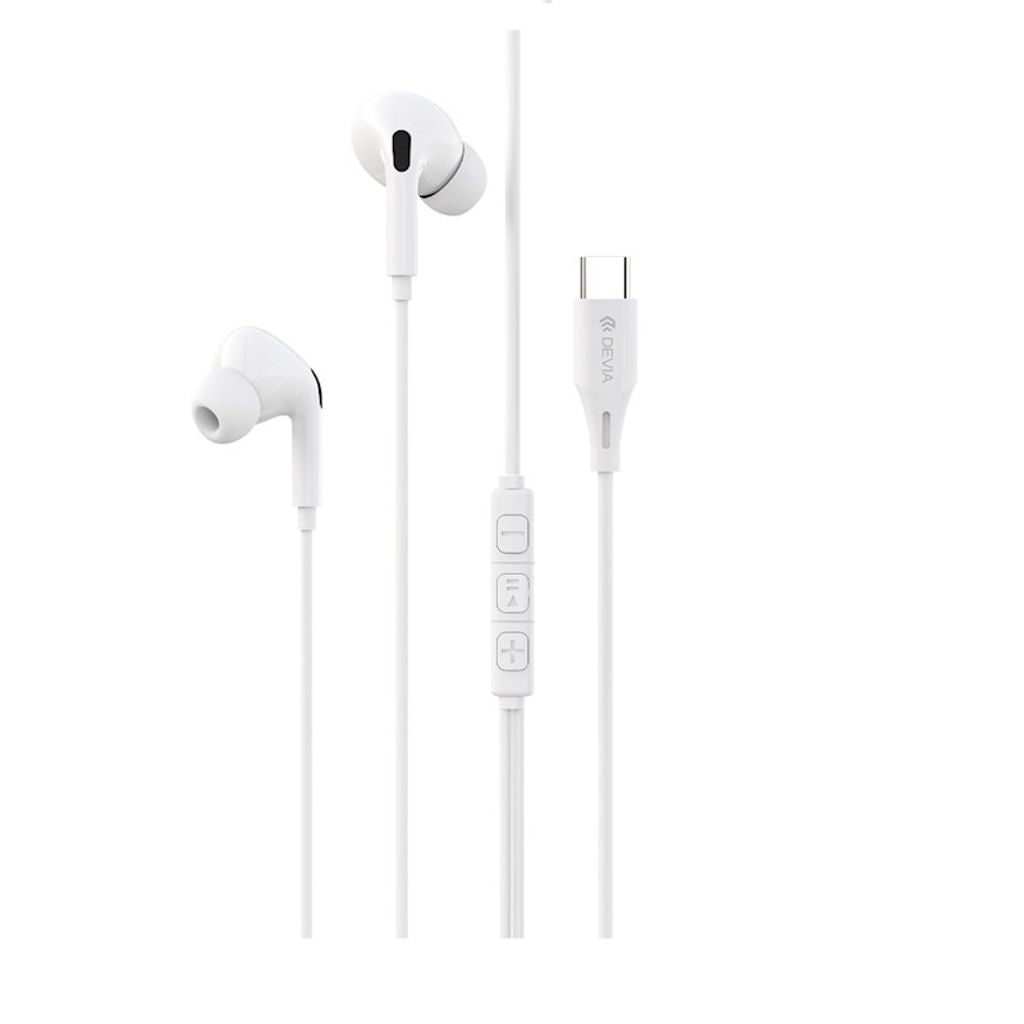 Devia Kintone A2 Wired Headphones USB-C - White
