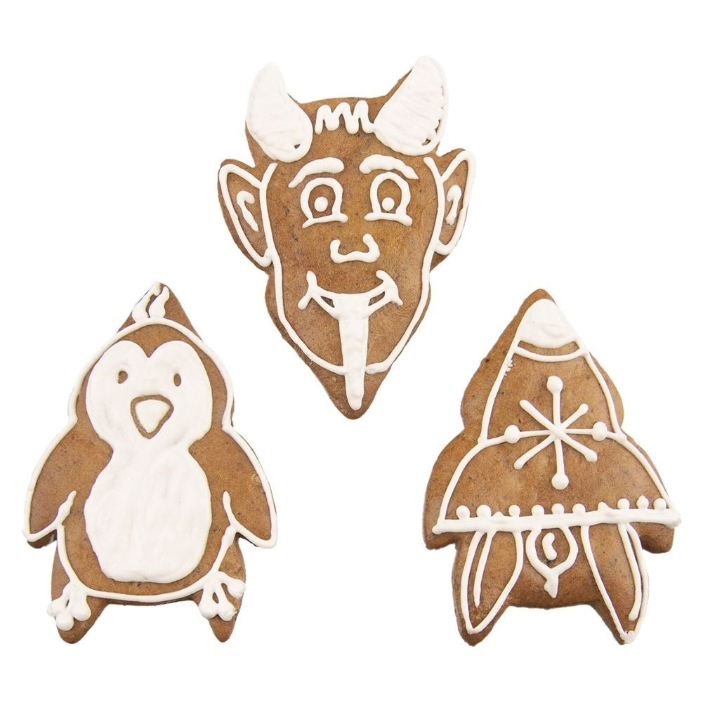 Devil's head cookie tin in stainless steel for gingerbread cookies