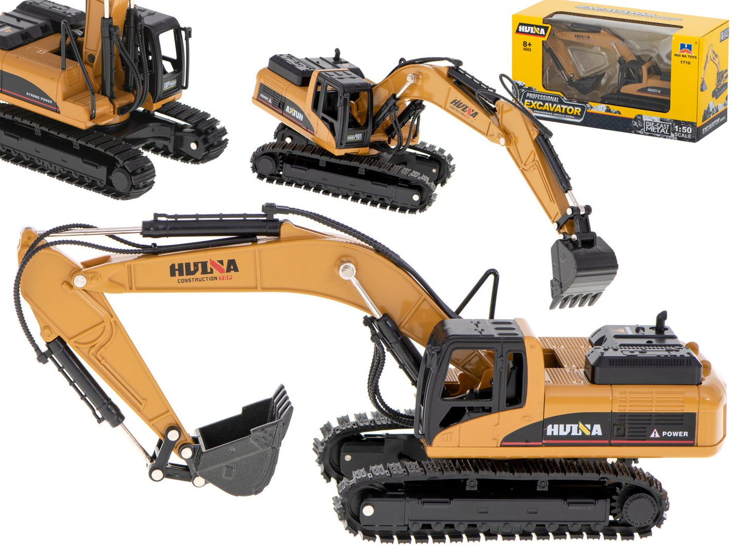 Die-Cast H-toys 1710 1:50 metal tracked loader bucket excavator model