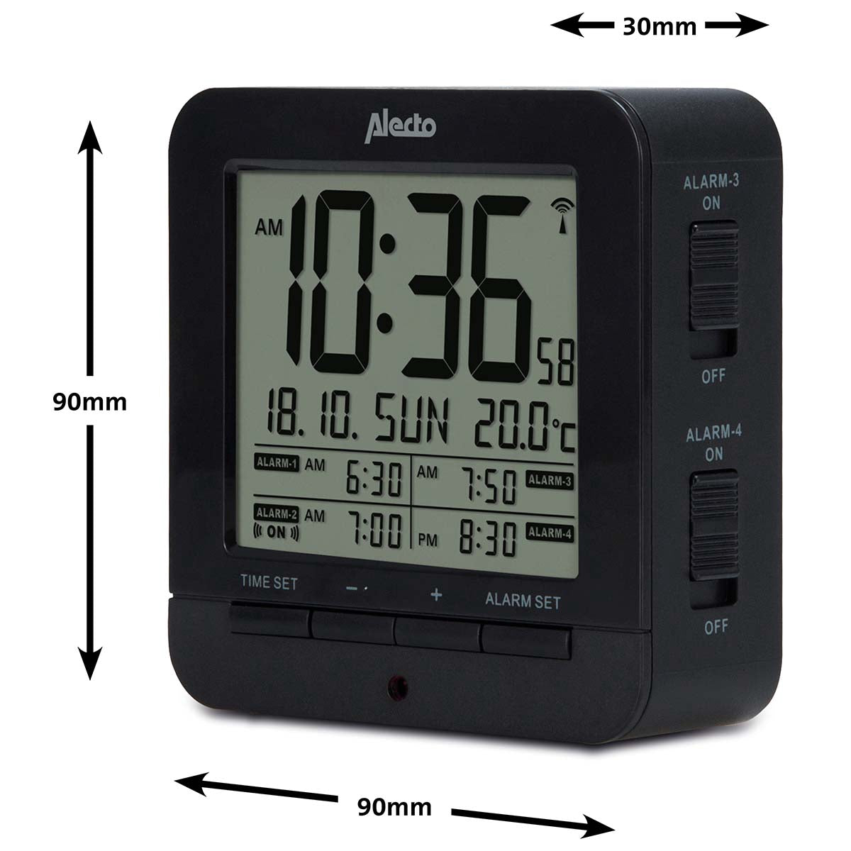 Digital Alarm Clock with Thermometer and Snooze Function