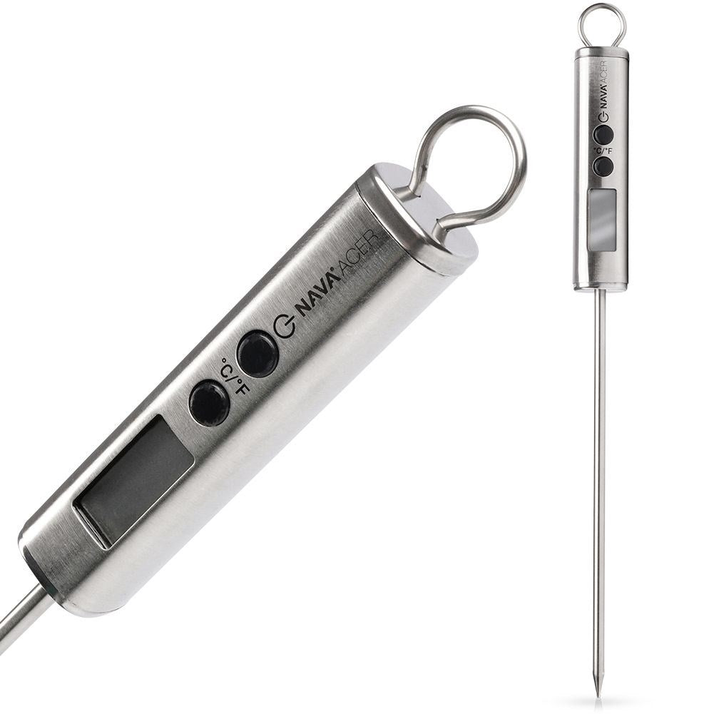 Digital kitchen thermometer with tip and LCD display