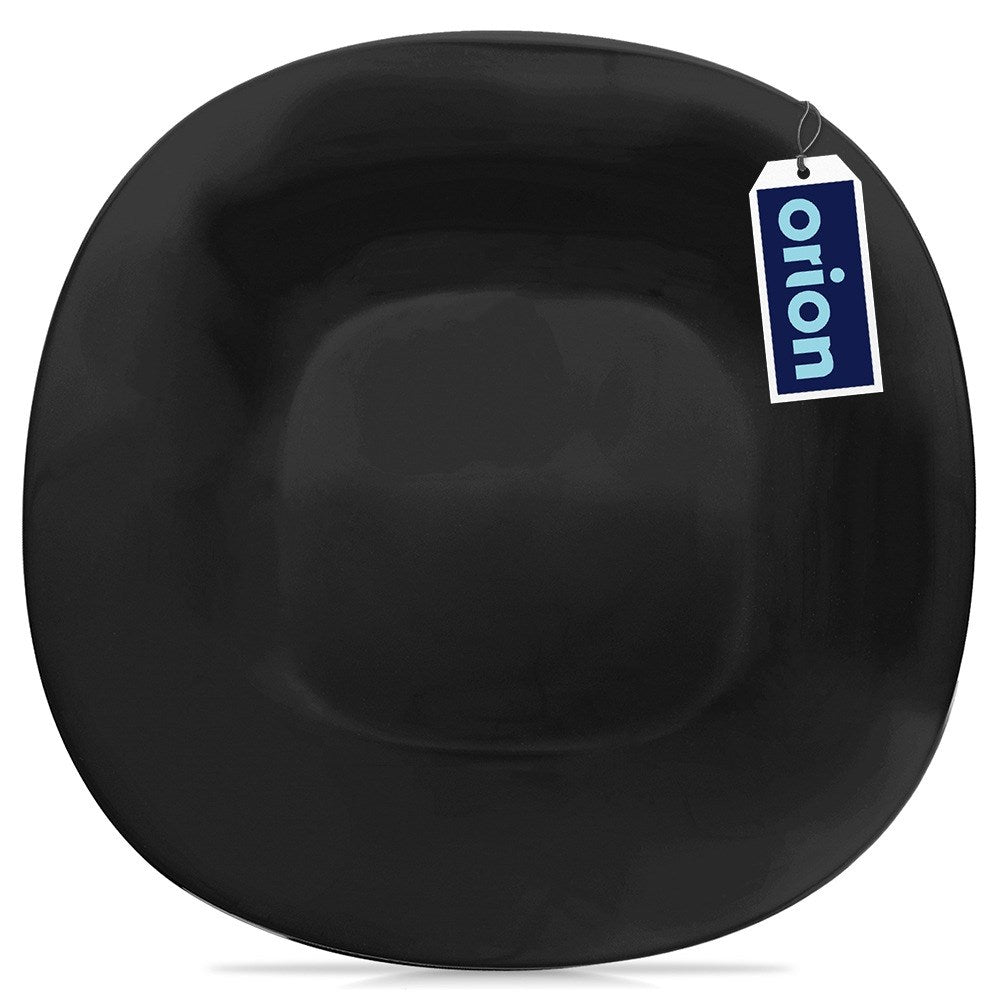 Dinner plate shallow glass black LUNA 26.5 cm