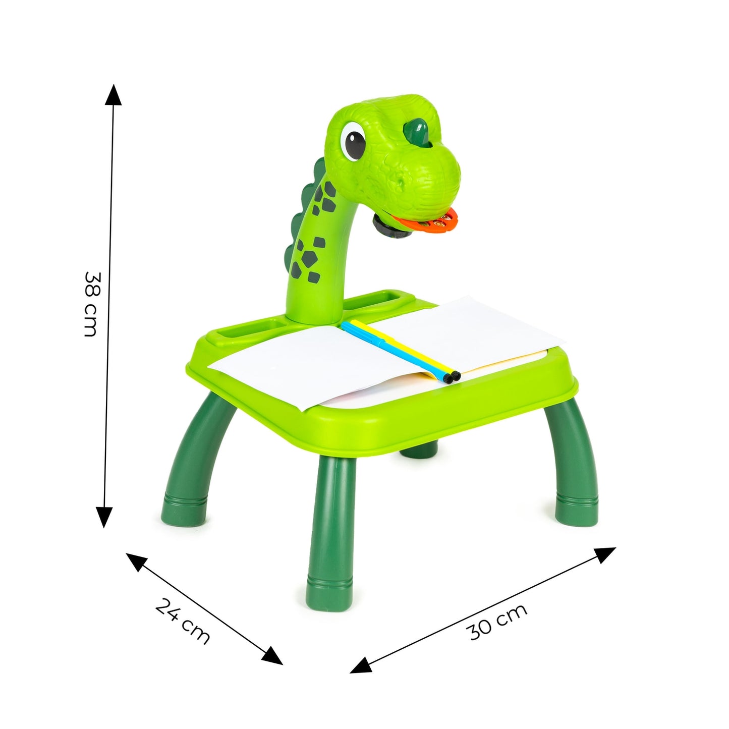 Dinosaur drawing board projector, 12 markers, 24 patterns