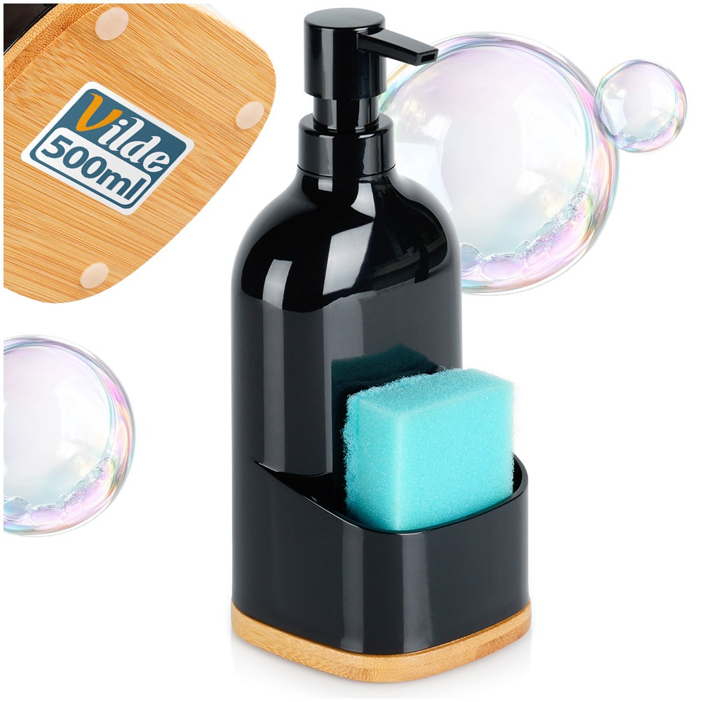 Dish Soap Dispenser with Sponge Holder, Black, 500 ml