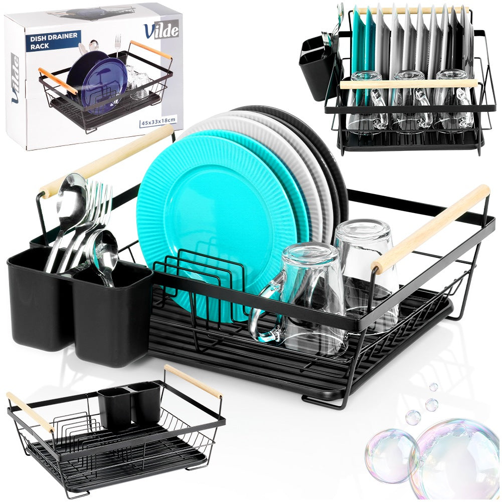 Dish drainer black 45x33x18 cm