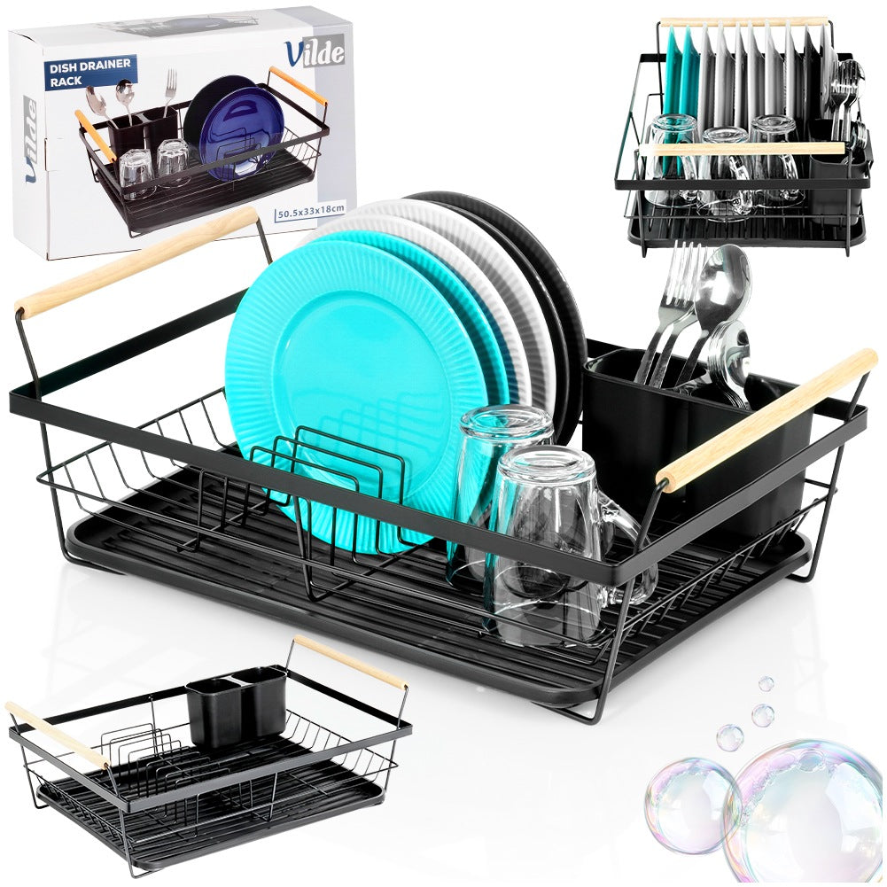 Dish drainer black 50.5x33x18 cm