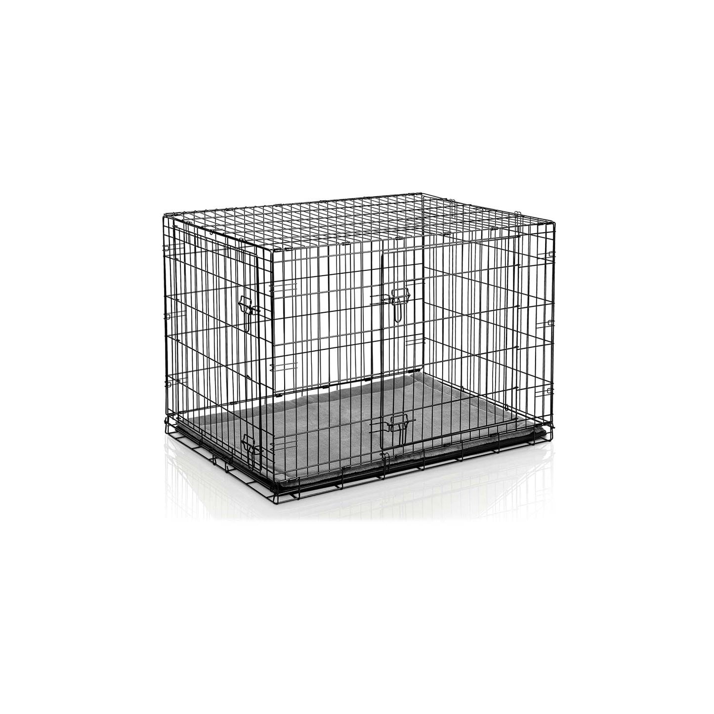Dog Crate with Bed, Metal, 91x57x62 cm, Medium Size